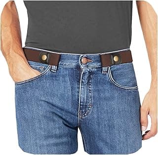 WHIPPY No Buckle Stretch No Show Belt for Men 1.38 inches Wide, Buckless Invisible Elastic Belt for Jeans Pants by WHIPPY