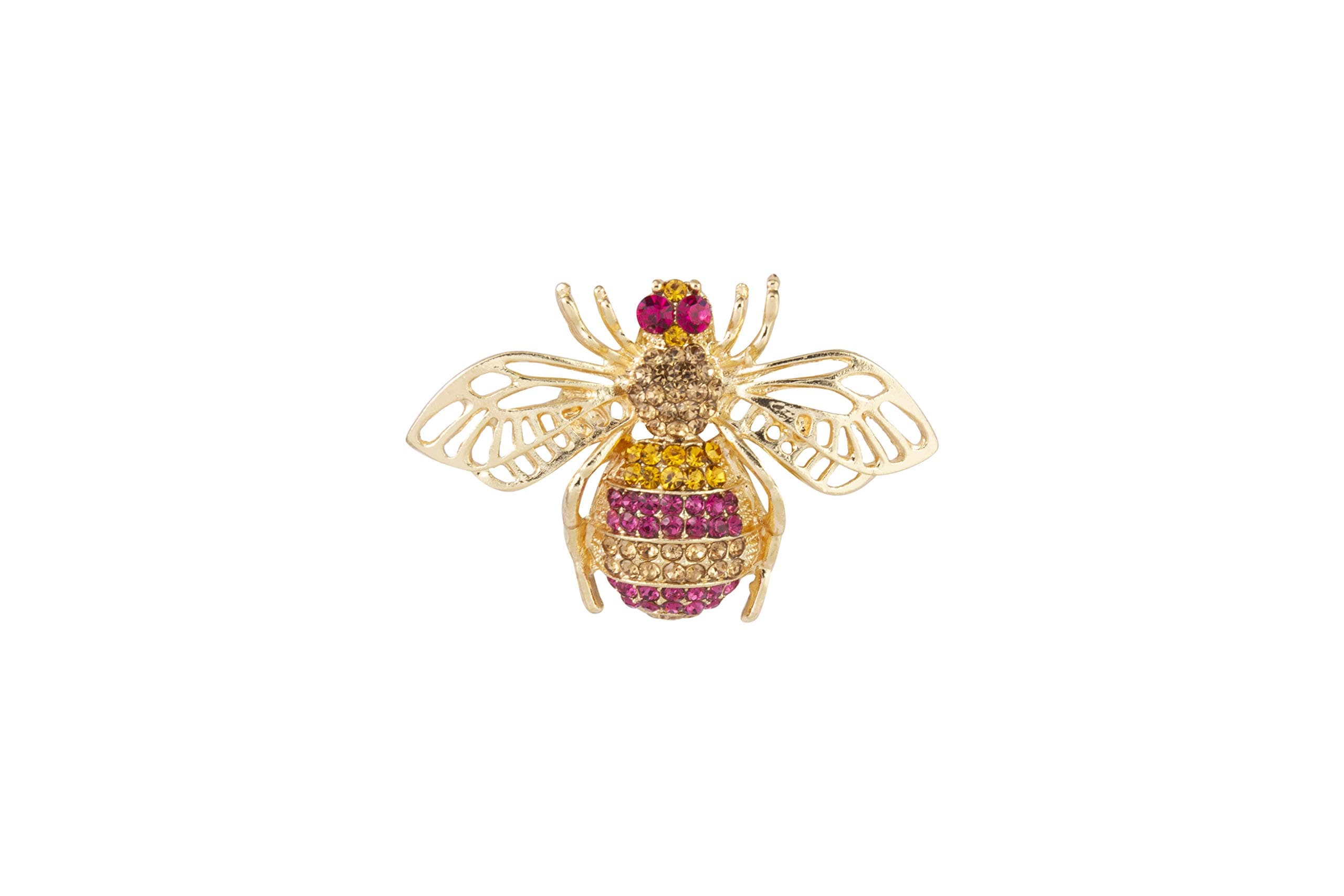 Knighthood Golden Bee with Stones Studded Lapel Pin for Men and Women