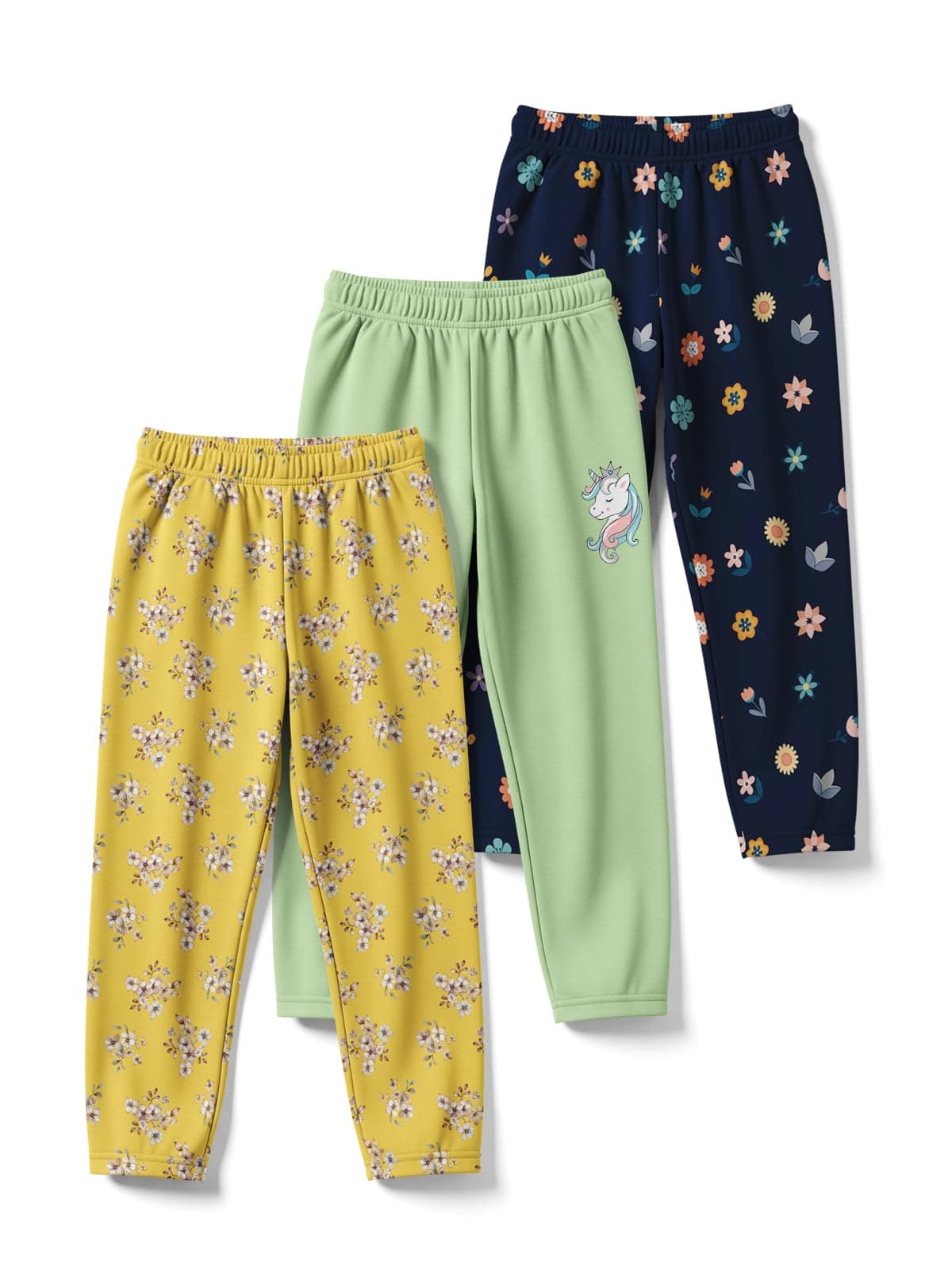 HELLCAT Trendy Printed Cotton Blend Girls Pyjama-Pack of 3 | Pyjama Pants for Kids