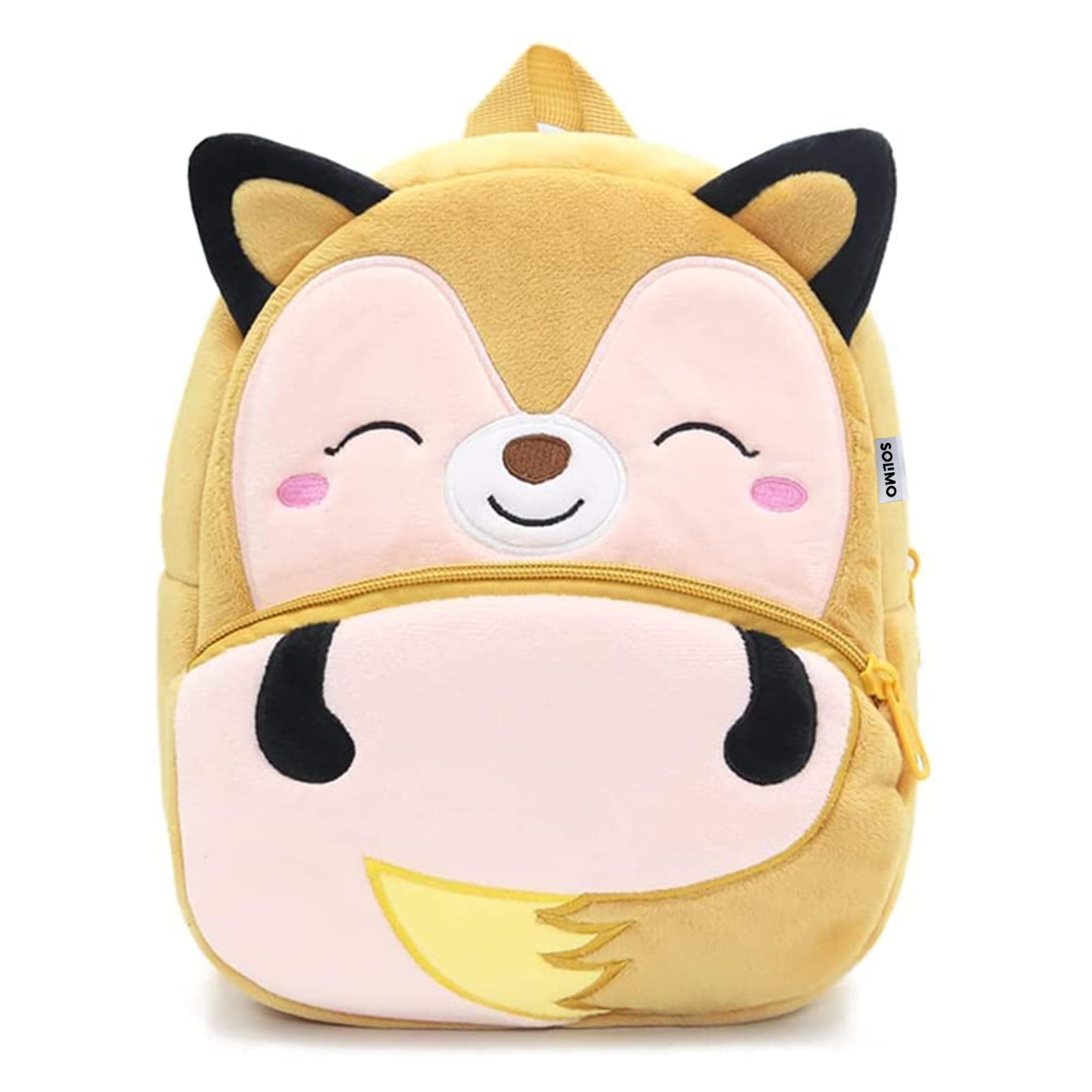 Amazon Brand - Solimo Velvet Toddler Backpack For Girls And Boys 2-6, Preschool Kindergarten Backpack, Cute Kids Backpacks, Fox Backpacks For Kids (10L_Multi Colour)