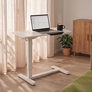 Green Soul Axis Ergonomic Height Adjustable Table for Office Work |Standing Desk for Home Office | Tiltable Table Top | Silent Hidden Castor Wheels | 3 Year Warranty | (White)