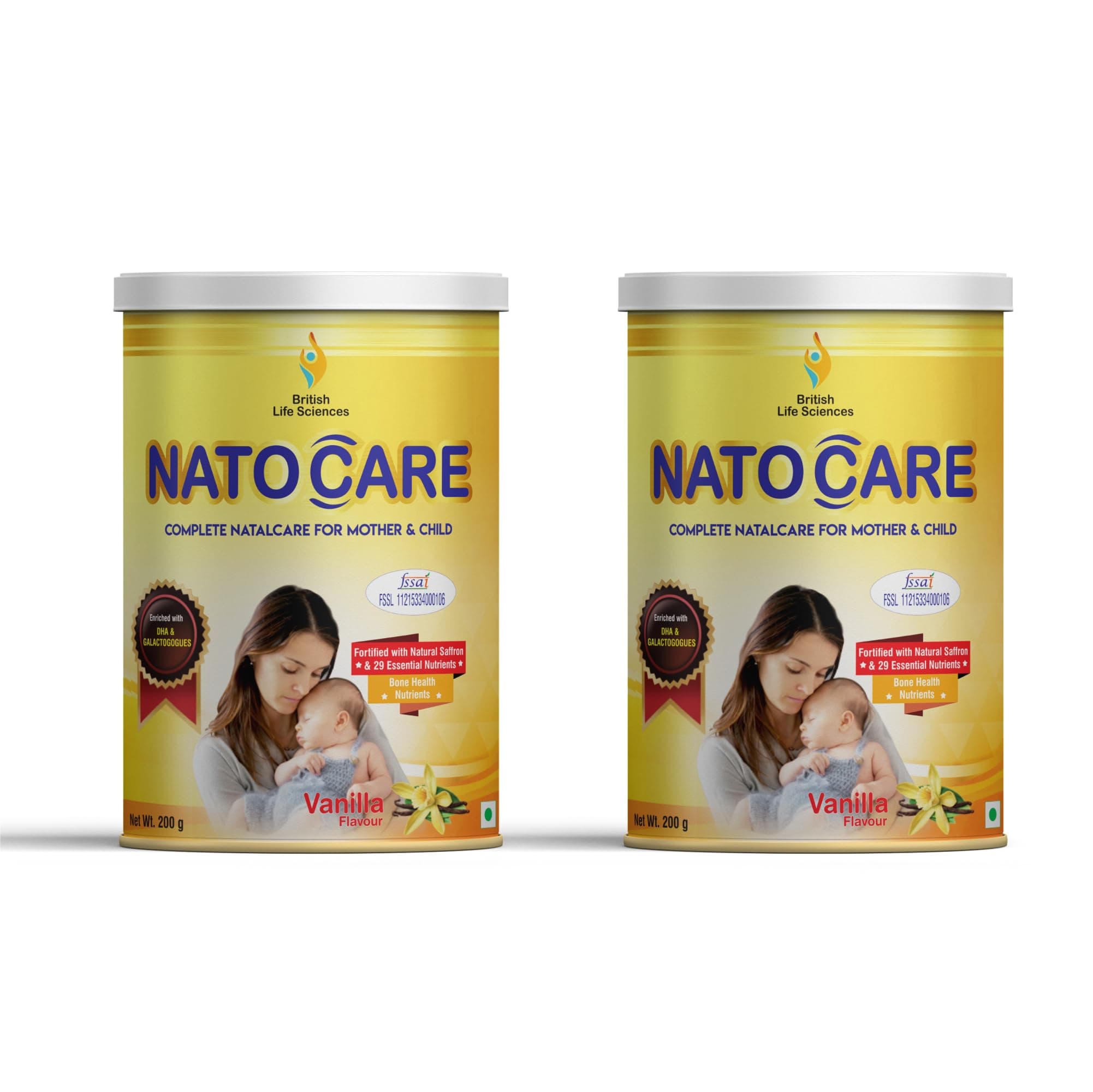 BRITISH LIFE SCIENCES PVT LTD ; Nutrition For A Healthy Beginning Natocare-Lactation Supplement For Breastfeeding Mothers-Shatavari,Silymarin& Fenugreek Extract (Vanilla) (Pack Of 2)