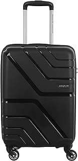 American Tourister Cabin Trolley Bag for Travel | Upland Spinner 55 Cms Polypropylene Hardsided Small Luggage Bag | 4 Wheel Suitcase for Travel | Trolley Bag for Travelling, Black
