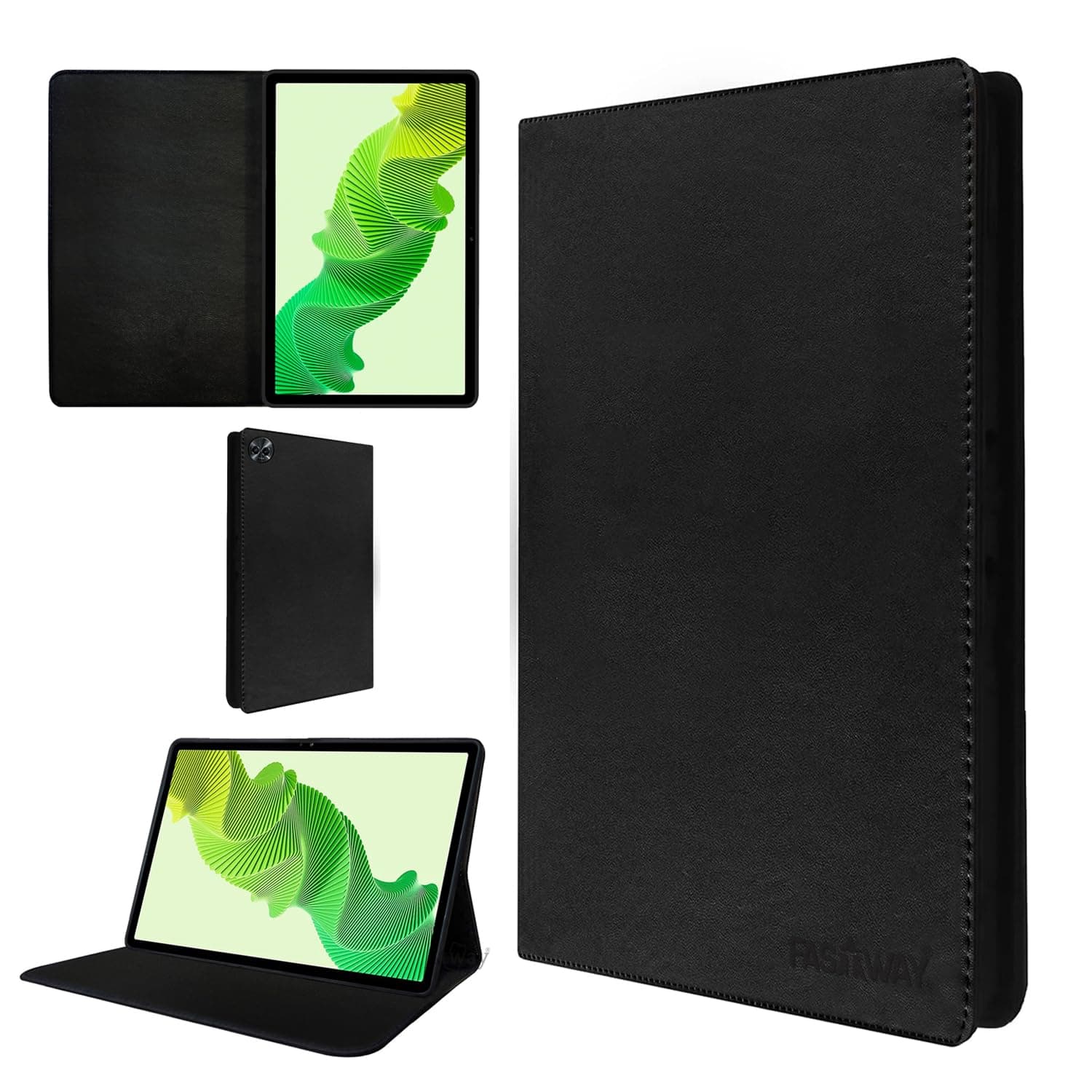 Fastway Leather Flip Stand Case Cover for realme Pad 2 11.5 inch Tablet, Black
