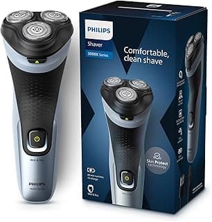 Philips Electric Shaver For Men, Skinprotect Technology, Wet And Dry Shave, 3D Floating Heads, 27 Self Sharpening Blades, Pop-Up Trimmer, Cordless, Waterproof X3063/03 (New Model), Blue