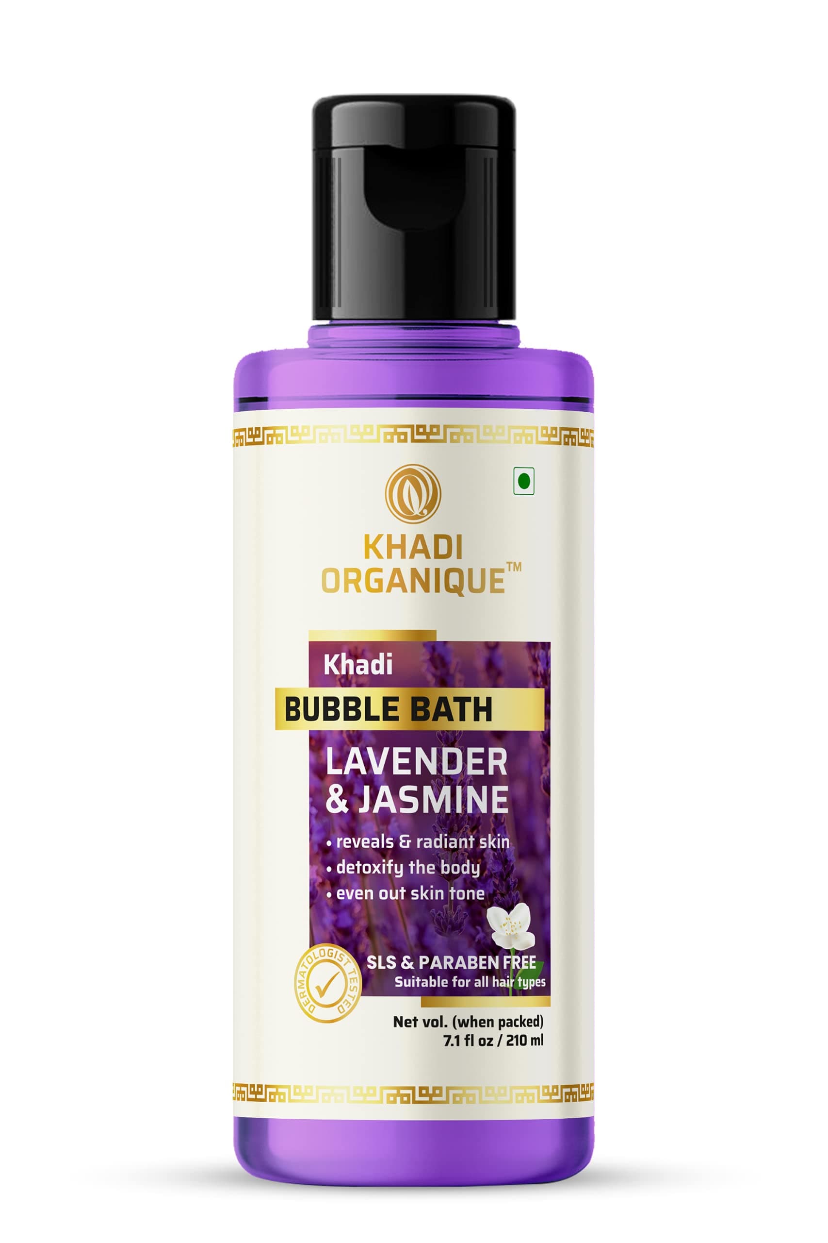 Khadi Organique Lavender & Jasmine Bubble Bath SLS and Paraben Free - Luxurious Aromatherapy with Natural Ingredients for Stress Relief