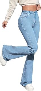 Aahwan Blue Solid Low Waist Bootcut Denim Jeans for Women's & Girls'