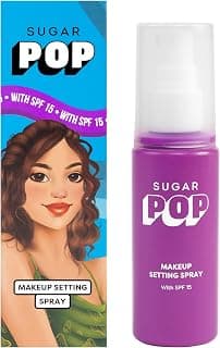 SUGAR POP Makeup Setting Spray with SPF 15 | With 4% Niacinamide & Hyaluronic Acid | Makeup Fixer that Lasts Upto 10hrs | Mattifies | Soothes and Refreshes - 60ml