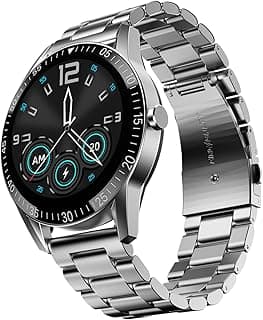 Fire-Boltt Fire-Boltt Talk Round Smart Watch 1.39″ TFT Display with Bluetooth Calling, Dual Button, Voice Assistance, SPO₂ & Heart Rate Monitor, 120+ Sports Modes, Metal Smartwatch for Men & Women - Silver