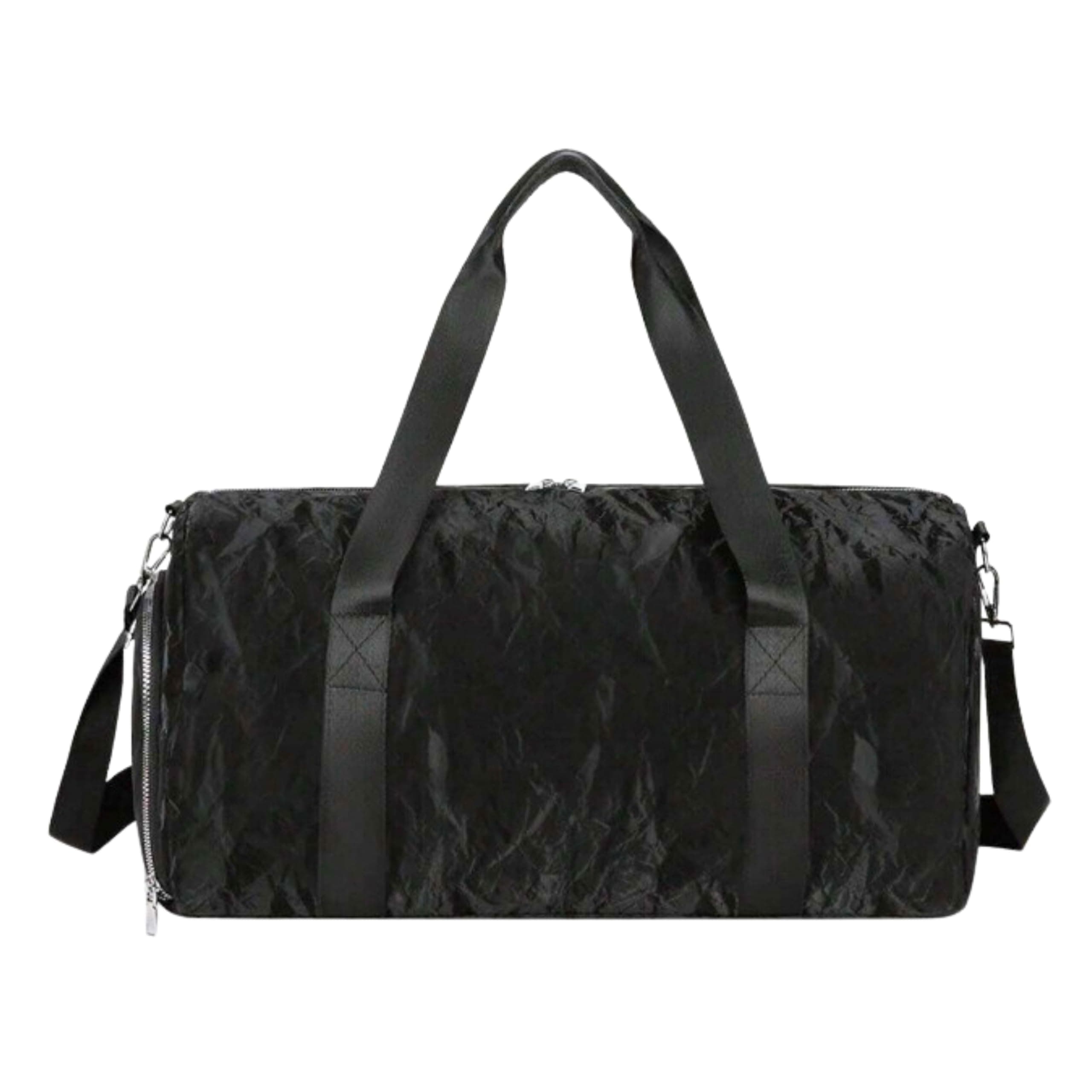 KARRIER Multi-Function Large Capacity Weekend/Gym/Travel Bag, Multipurpose/Large/Water-Resistant/Spacious/Premium/Stylish/Unisex Carry-on Travel Bag (SoftTouch-Black)