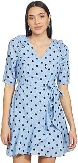 FabAlley Women's Georgette Wrap Mini Casual Dress