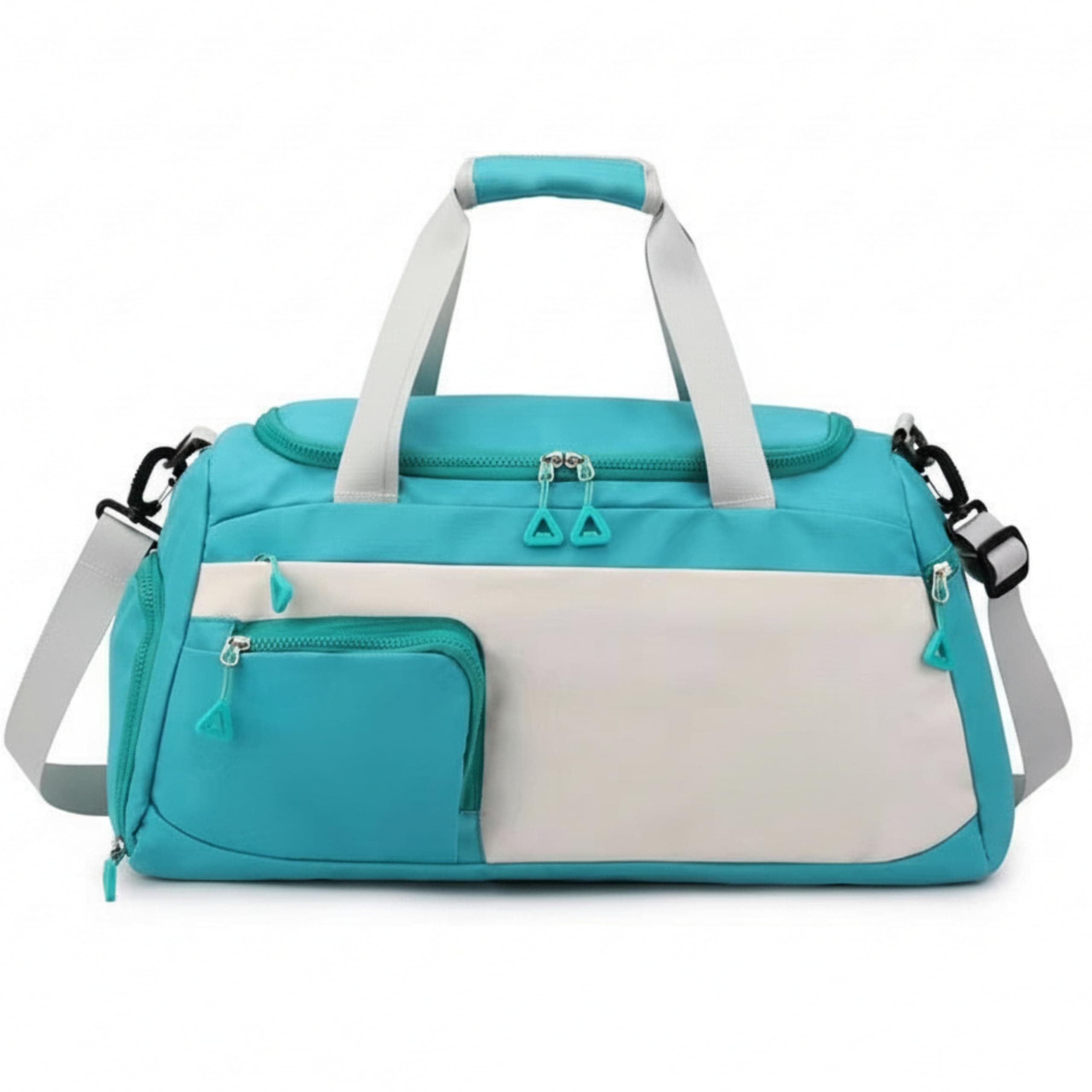 POPCUBE Nylon 50 cms Imported Travel Duffle Bag Multi- Pocket Sports Shoulder Bag for Women with Wet Pocket & Shoe Compartment Weekender Overnight Travel Luggage Bag (50x25x27cm) (Modern, Sky Blue)