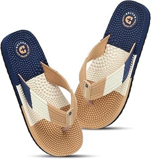 DOCTOR HEALTH SUPER SOFT Men’s Massage Flip Flops | Textured Footbed Comfortable EVA Slippers | Anti-Slip Lightweight Thong Sandals for Indoor Outdoor Casual Everyday Wear