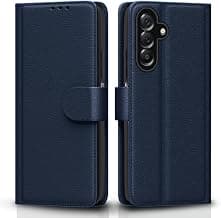Pikkme Flip Cover for Samsung Galaxy M17 5G / A17 5G / F17 5G Leather Finish | Inside TPU with Card Pockets | Wallet Stand and Shock Proof | Complete Protection Flip Case(Blue)