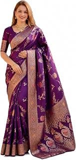 Yashika Women's Banarsi Art Silk Litchi Saree with Blouse Piece for Traditional Ethnic Wear Sari