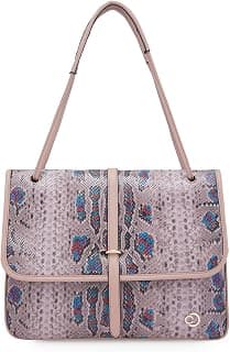 Caprese Archie Satchel Bag, Large | Stylish Snake Print Handbag for Women with 15 Inch Laptop Compartment, Shoulder Strap | Secure Buckle Lock Closure | Perfect for Casual & Daily Use