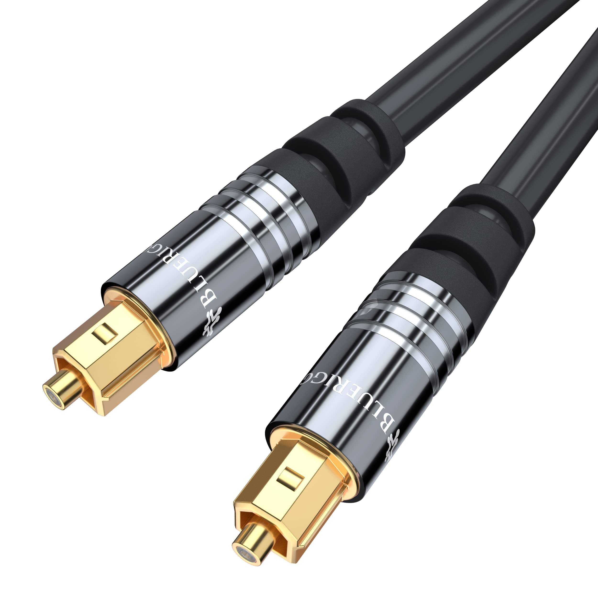 BlueRigger Premium Digital Optical Audio Toslink Cable With 24K Gold Plated Connectors, 8 Channel (7.1) Audio Support (for Home Theatre, Xbox, Playstation etc.) (6.6FT/ 2 Meter)