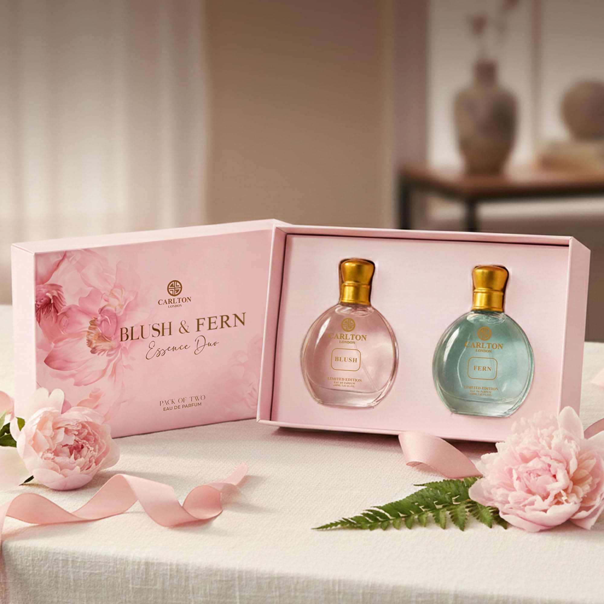 Carlton London Blush & Fern Women Gift Set - Pack of 2 (30ml each) | Long Lasting Limited Edition Perfumes | Floral Fruity Luxury Fragrance | Gift for girls and woman | Birthday gift for Her | Premium Gifting Eau de Parfum
