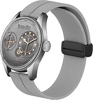 DOUBLERUN honograph Date Display Radium Dial Analoge Silicone Magnetic Belt Watch for Men, Series S-180-00