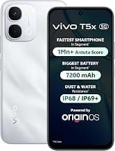 vivo T5X 5G (Star Silver, 8GB RAM, 128GB Storage) | 7200mAh Battery | 50MP Dual Camera | 32MP Selfie Camera | 6.76" FHD+ 120Hz Display | Dimensity 7400 Turbo Processor