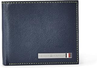 Tommy Hilfiger Men's Slimfold Wallet Vihaan - Navy | Genuine Leather | 2 Compartments | 8 Cards Slots | Stylish Men's Wallet
