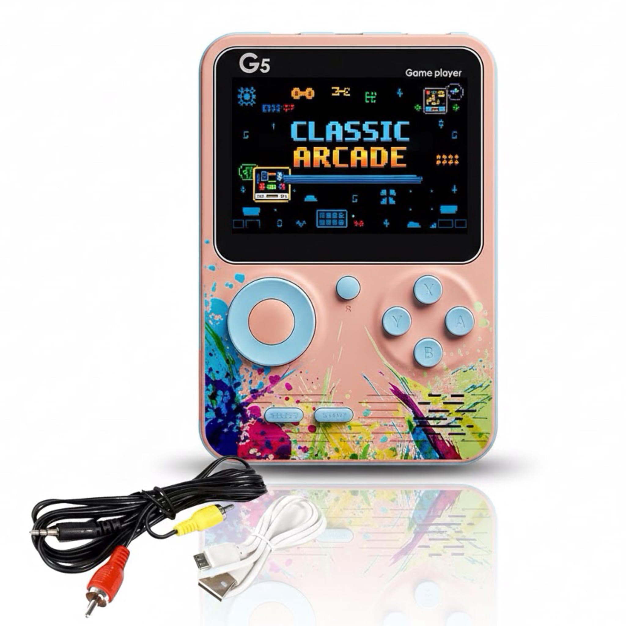 SNAPTRON G5 Handheld Game Console for Kids, Retro Portable Console with Built-in 500 Classic Video Games, Retro Mini Game with HD Screen, Rechargable Handheld Console for Girls & Boys, Random Color