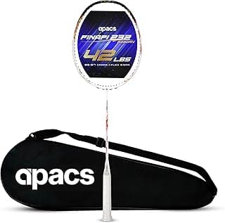 Apacs Finapi 232 Reborn (Unstrung, 42 LBS Mega Tension, World's Toughest Frame) Power Series Badminton Racket | Made with 100% Japanese Ultra Graphite Badminton Racquet with Full Cover (White)
