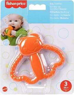 Fisher-Price Newborn Baby Toy Bug Teether BPA-Free for Tummy Time & Travel Sensory Play for Infants Ages 3+ Months