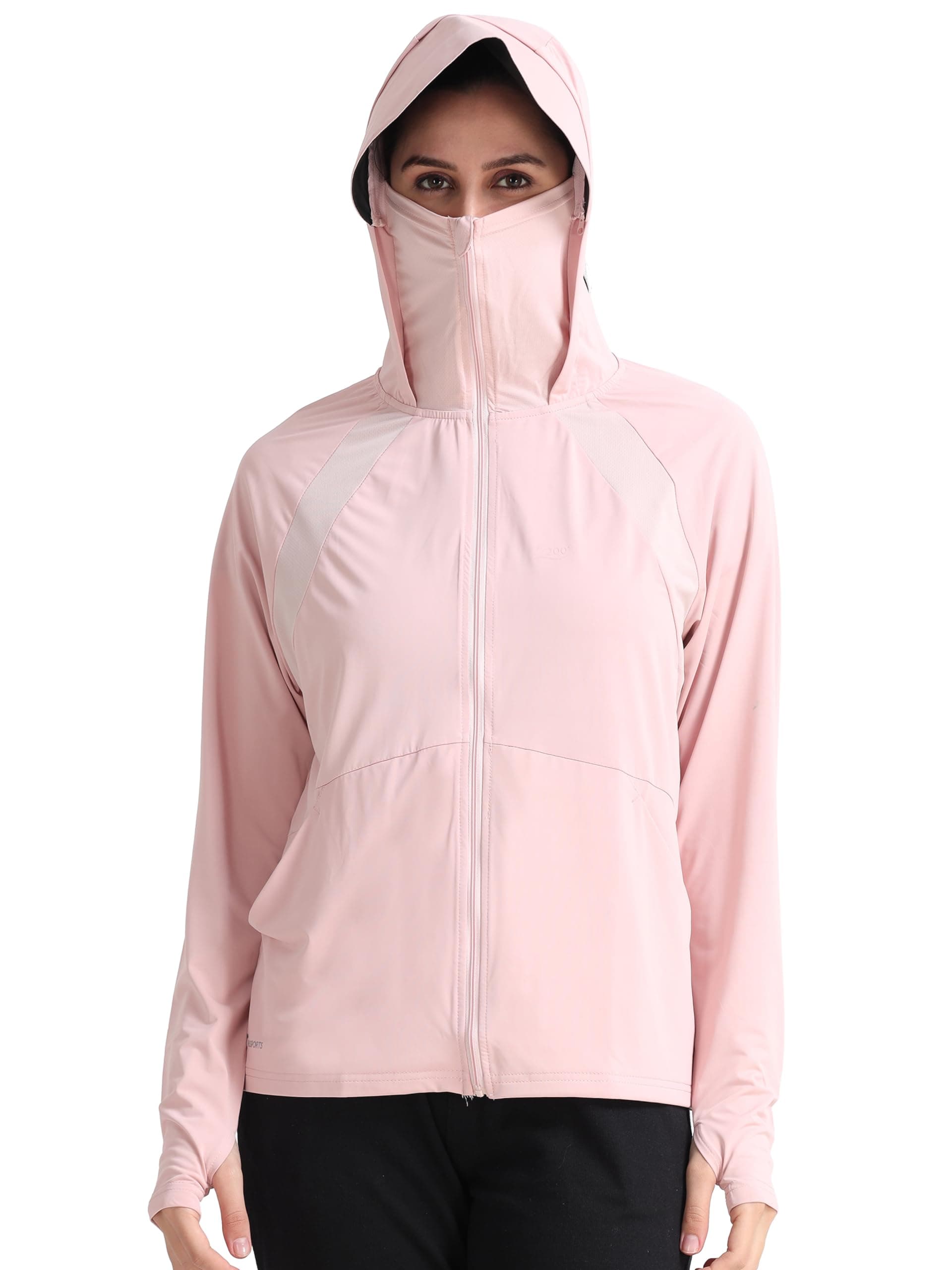 FabSeasons FabSports Women's UV Protection Sun Screen Jacket, Full Zip Sun Protection Clothing, Lightweight with UPF 50+ Protection for Outdoors, with Pockets, Sun Protective Clothing for Women
