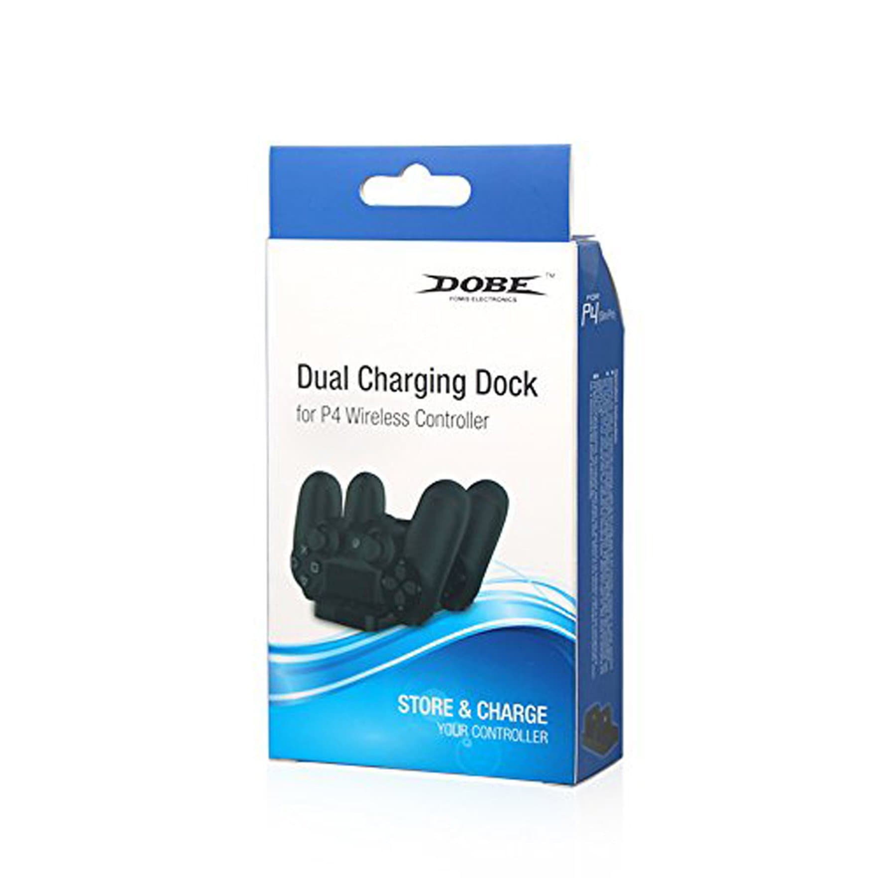 Dobe Fomis Electronics Ps4 Dual Charging Dock With Cable, Usb, Solid, White