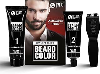 BEARDO Beard Color For Men - Natural Black, 60ml | Long Lasting | No Ammonia | Easy to apply, No Stain Beard Hair Colour for men | Skin Friendly Hair dye