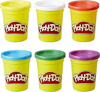 Play-Doh Plastic 6-Pack Of Primary Colors, Cans Of Non-Toxic Modeling Compound, Multicolour, 6 Pack