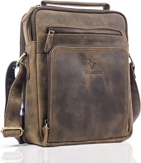 Goatter Men's Hunter Leather 11.5" Inch Messenger Bags,
