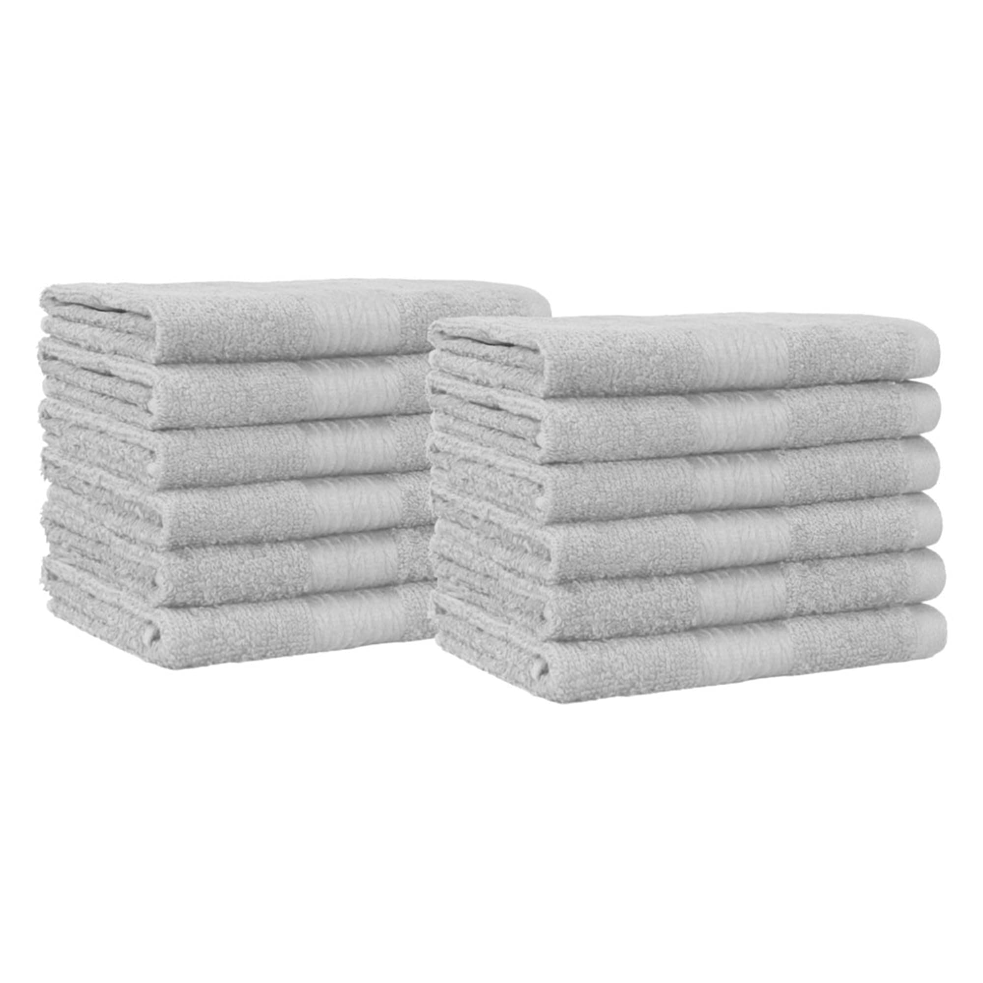 AmazonBasics Fade-Resistant Cotton Face Towel - 500 GSM - Pack of 12,(12 x 12 inches) Grey