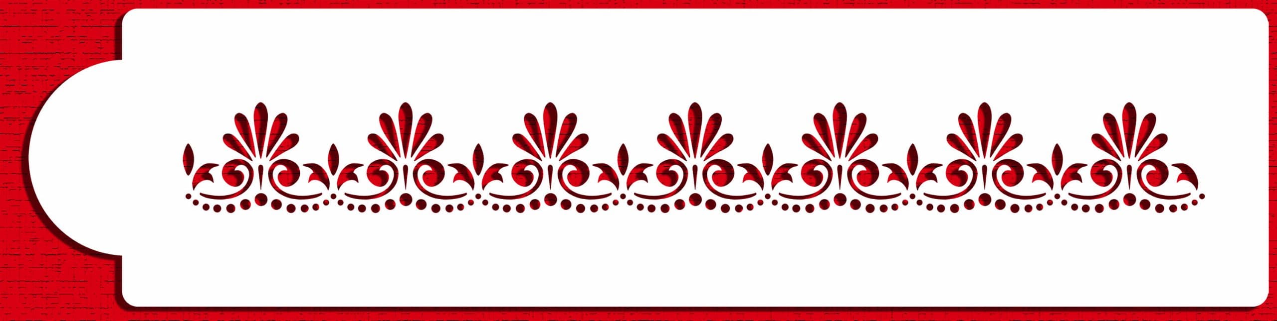 Designer Stencils C491 Fleur De Lis Cake Stencil Side 3, Beige/semi-transparent