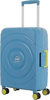 American Tourister Cabin Polypropylene Circurity+ 55 Cm 8 Wheel with 3 Point TSA Lock Hard Trolley Bag for Travel|Small Suitcase,Double Wheels & Flexi Packing Straps for Men & Women-Larkspur,Blue