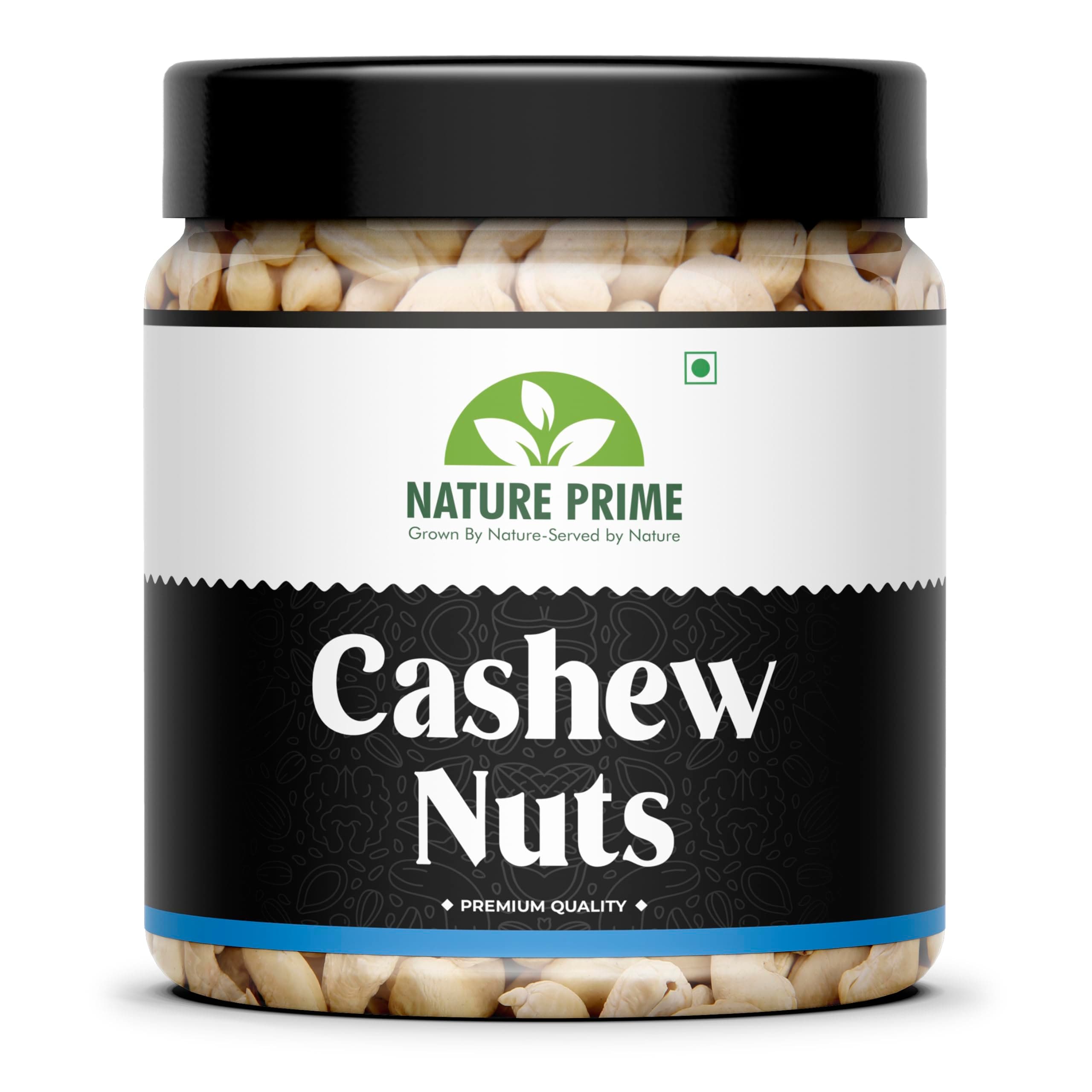NATURE PRIME 100% Natural&Crunchy Premium Whole Cashews 1 Kg (W320) Nutritious&Delicious Nuts, Premium Kaju Nuts|Gluten Free|Source Of Minerals&Vitamins|Dry Fruits (Jar Pack) (Packing May Differ)