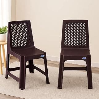 Nilkamal Viva Plastic Chair | Set of 2 | for Living Room, Bed Room, Kitchen, Office Room, Outdoor | 100% Polypropylene Stackable Chair (Season Rust Brown)