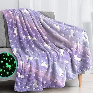 TONY STARK ULTRAAGLOW Glow in The Dark Blanket for Kids (0-15 Years, 200x152 Cm) Soft Flannel Fleece Throw, Cozy & Warm All-Season Radium Blanket, for Boys & Girls (Purple Star)