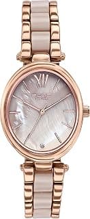 Sonata Poze Quartz Analog Light Brown MOP Dial Solid Link Strap Watch for Women