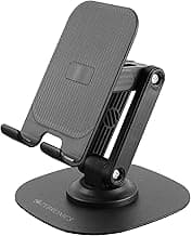 ZEBRONICS MTS200, Foldable Mobile Holder, Upto 9.6 inches, 360° Rotatable, Stepless Multi Angle Adjustment, Anti-Skid Base & Resting pad, Lightweight & Handy, Compatible with Mobile & Tablet (Black)