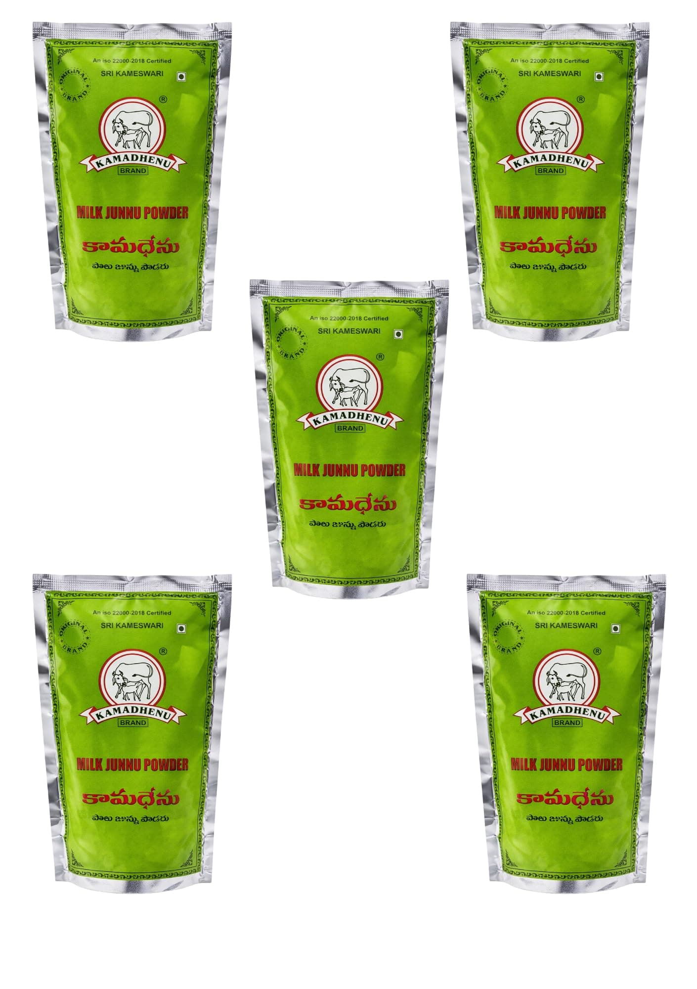 Kamadhenu Milk Junnu Powder 100g x 5 Packs | Traditional South Indian Colostrum Milk Dessert | Easy-to-Make Junnu/Ginnu/Posu Sweet | No Preservatives | Rich in Protein & Calcium