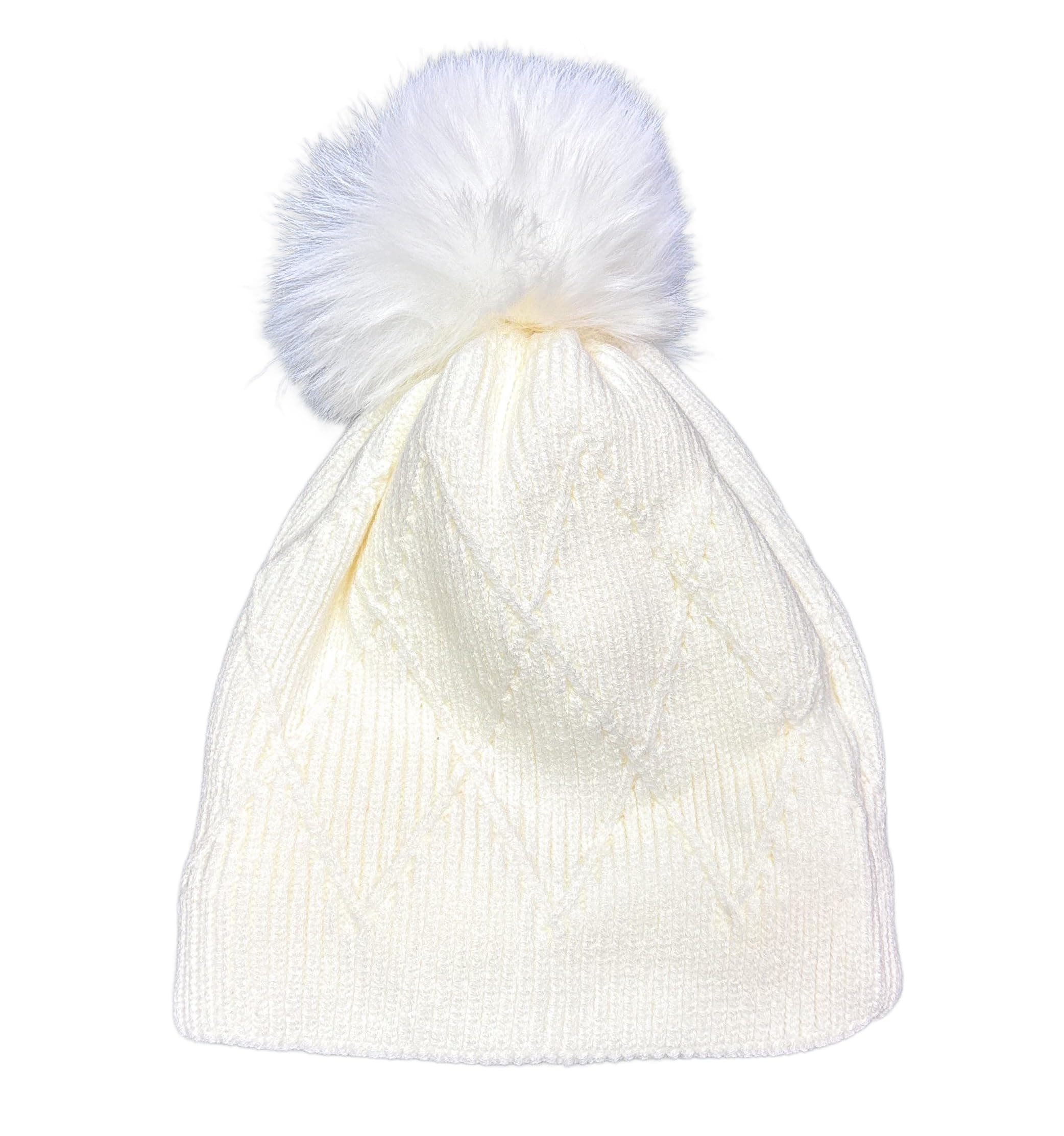THE DDS STORE Ski Knit Baby Hat with Pompom Bobble Beanie Kids Children Boy Girl Comfortable Baby Cap with Pom Pom for Age 1-3 Years