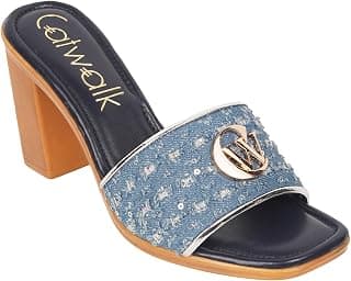 CATWALK by TIGI Women's Block Heel Denim Sandal