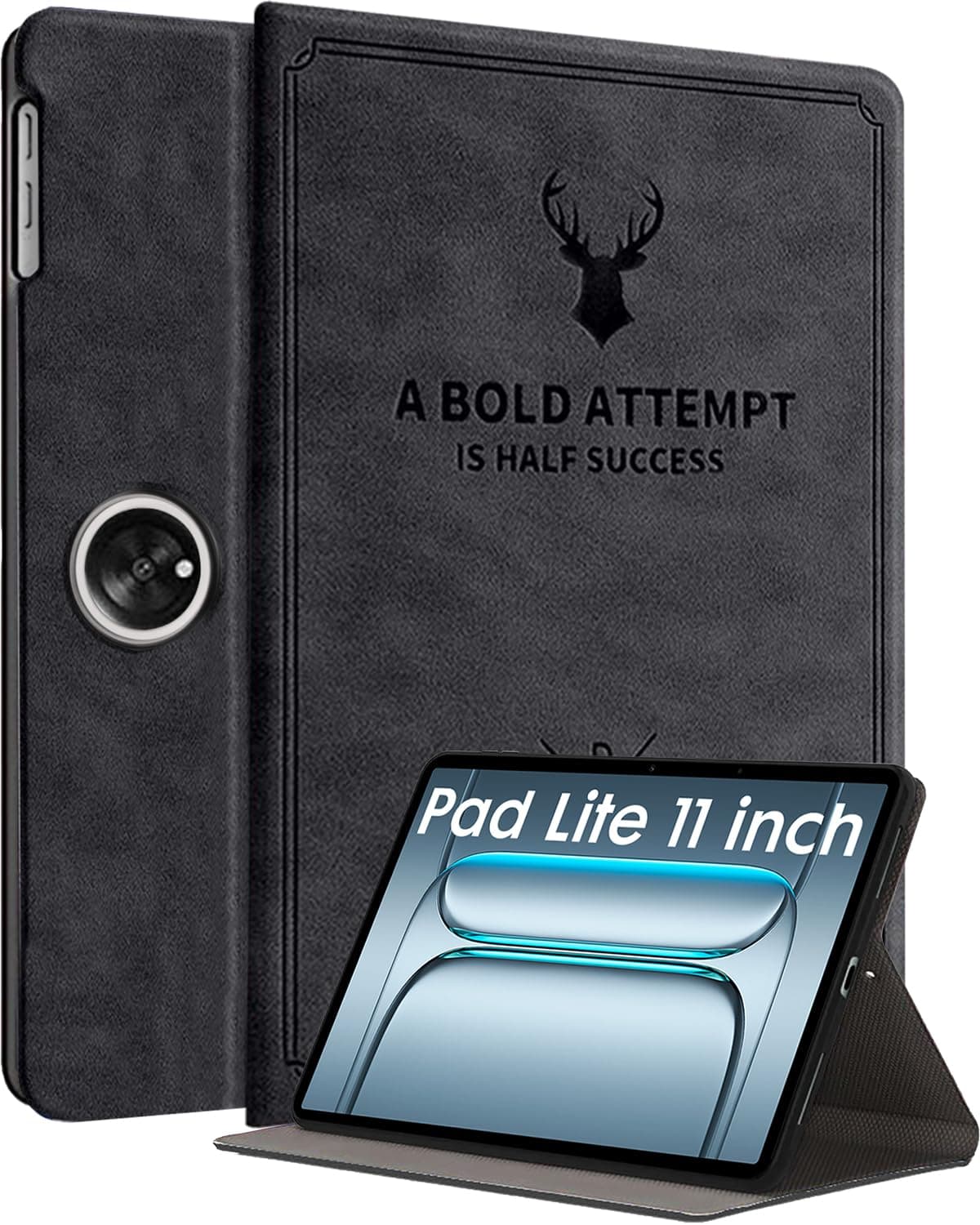 Robustrion Cover for OnePlus Pad Lite 11 inch Cover Case, Deer Flip Cover Case for OnePlus Pad Lite Tablet Cover 11" - Black
