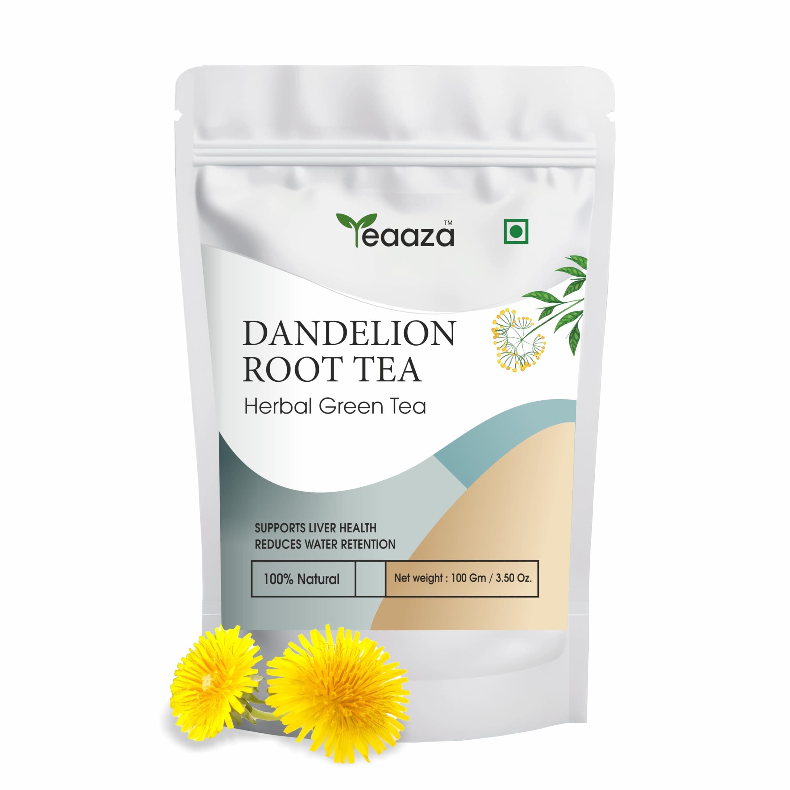 Teaaza Dandelion Root Tea | 100 Grams-50+ Cups | Dandelion Tea for Liver Detox | Improves Kidney Function & Digestive Health | Loose Tea Leaves | Caffeine Free