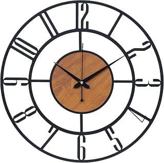 Antique Metal Analog Wall Clock for Home| Big Size Modern Decorative Wall Watch for Home Decor(English Number,40 Cm),Multicolor