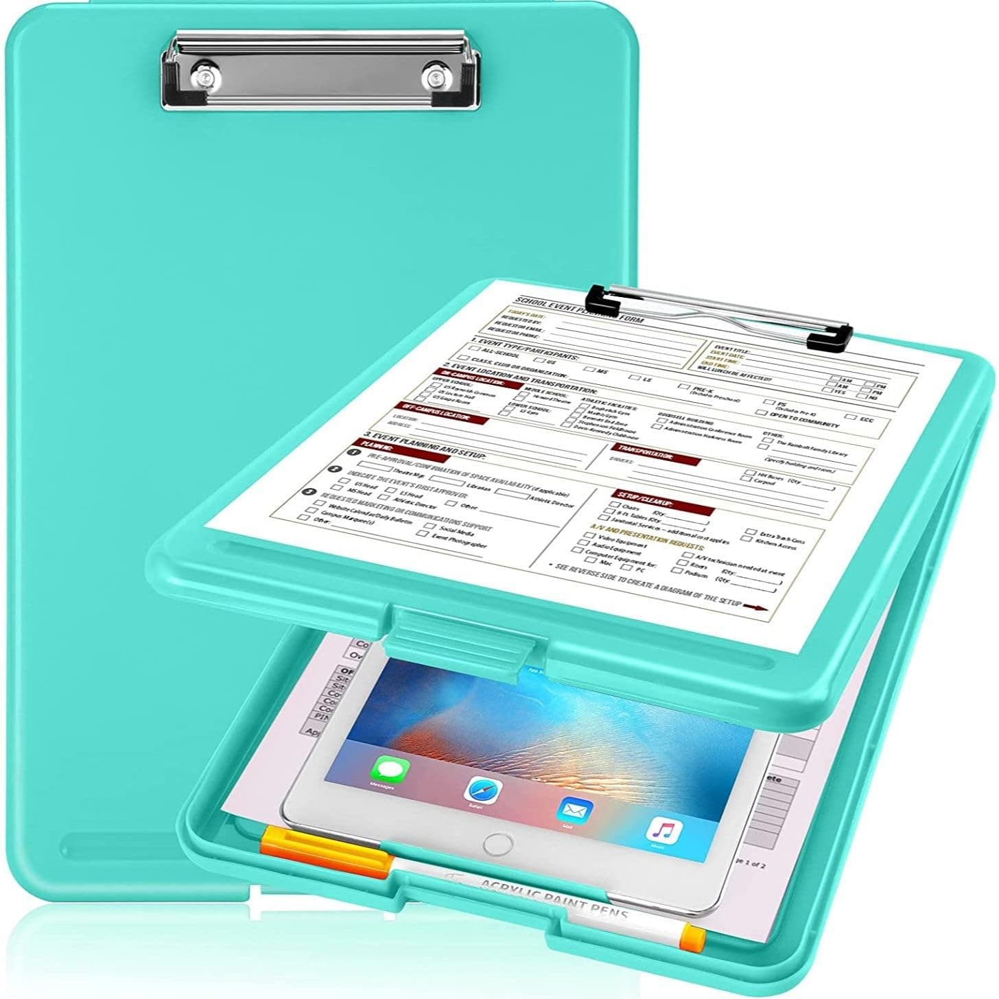 oddpod™ Praise A4 Clip Pad/Clipboard with Storage Case for Paper and Document Storage 83002 (Aqua)