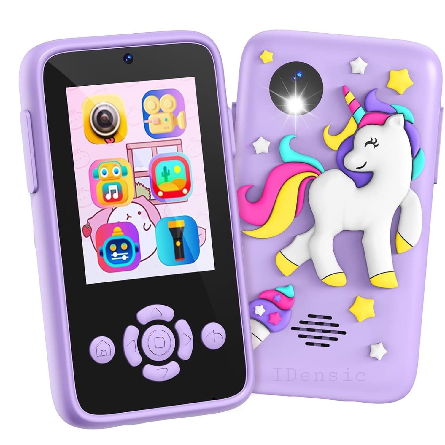 Kids Smart Phone for Girls and Boys, Great Birthday Gifts for Girls Boys Age 3-10 Kids Toys Cell Phone, 2.4" Screen Learning Play Toy Phone with 8 MP Dual Camera, Game, Music Player (Purple Unicorn)