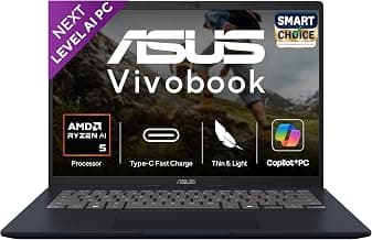 ASUS Vivobook 14,Smartchoice,AMD Ryzen AI 5 330, 16GB RAM, 512GB SSD,FHD+ 14", Win11,Office24, M365 Basic (1Yr)*,Quiet Blue, 1.46Kg,M1407KA-LY132WS,AMD Radeon iGPU, 50 Tops,Next-Gen AI Laptop,Copilot+